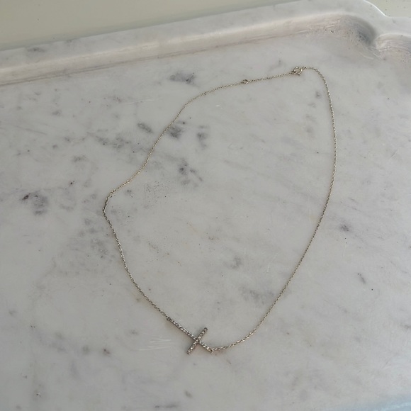 Blue Ruby Dainty Cross Necklace - Picture 4 of 10